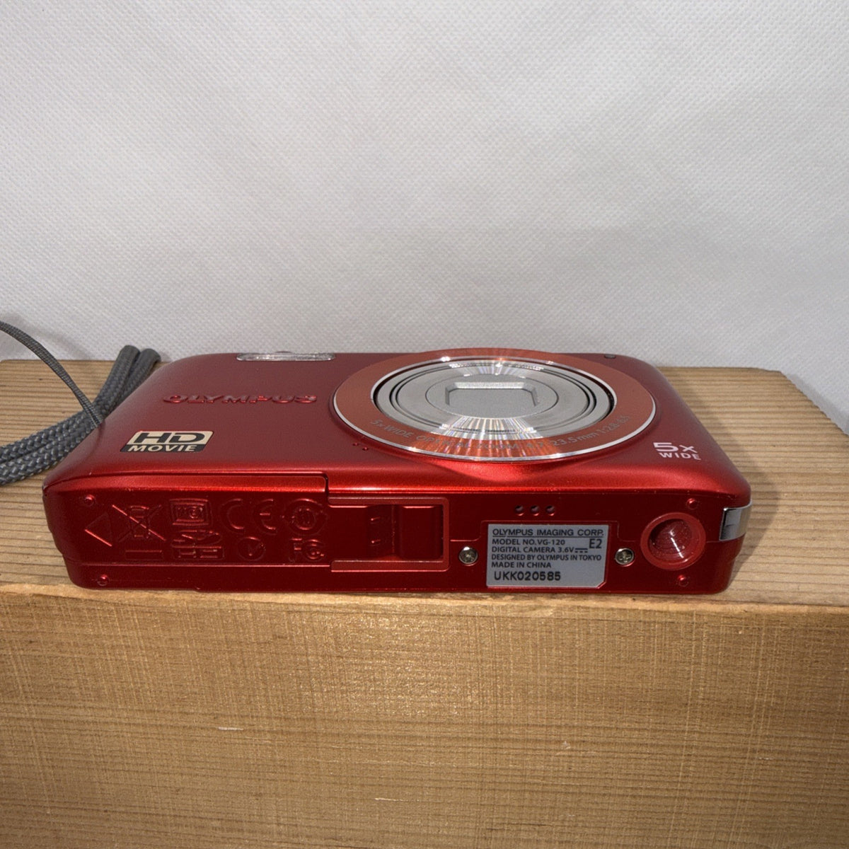 Olympus Digital Camera VG-120 14MP Red Tested + Charger Battery 4GB SD Card