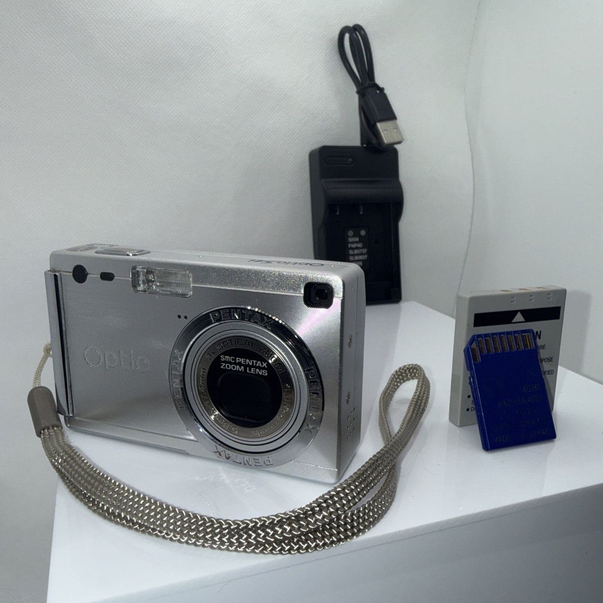 Pentax Optio S4i 4MP Digital Camera Tested Working Full Kit Ready To Use