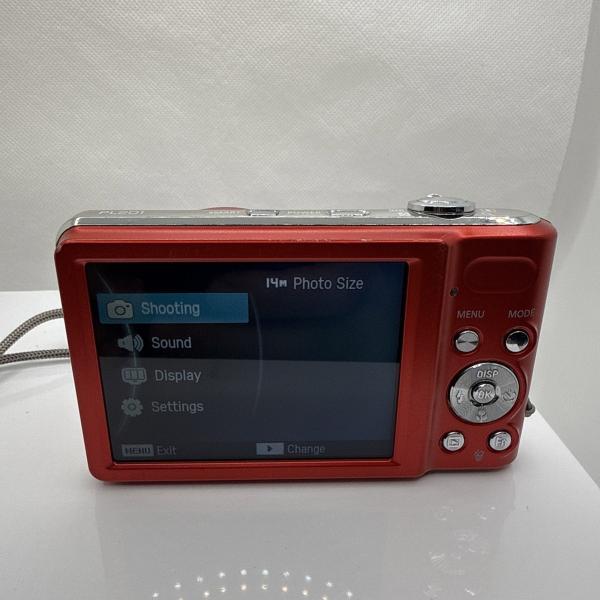 Samsung Digital Camera PL201 14.2MP Red Tested + Charger Battery 4GB SD Card