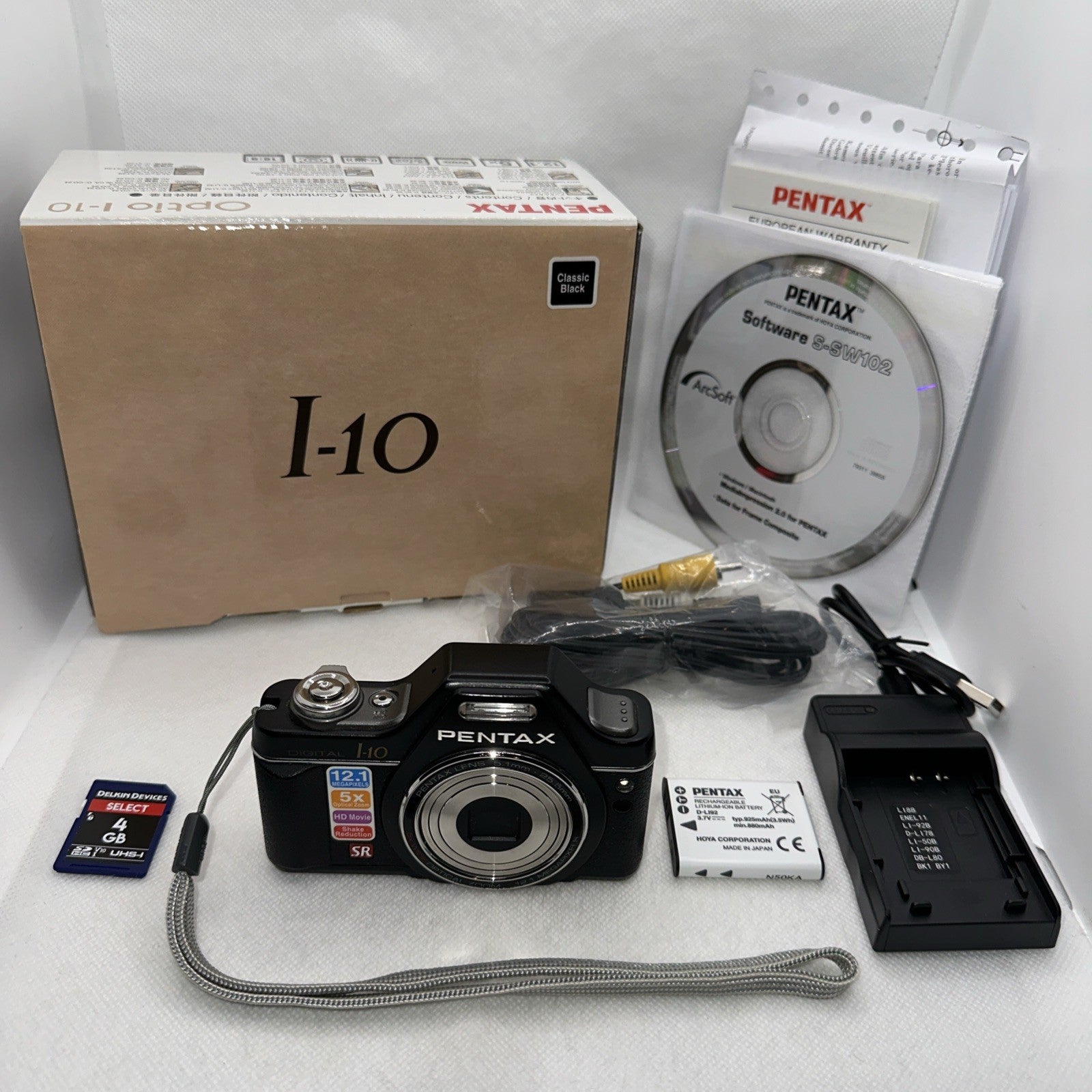 Pentax Optio I-10 12.1MP Digital Camera Tested Boxed Plus Charger Battery 4GB SD0