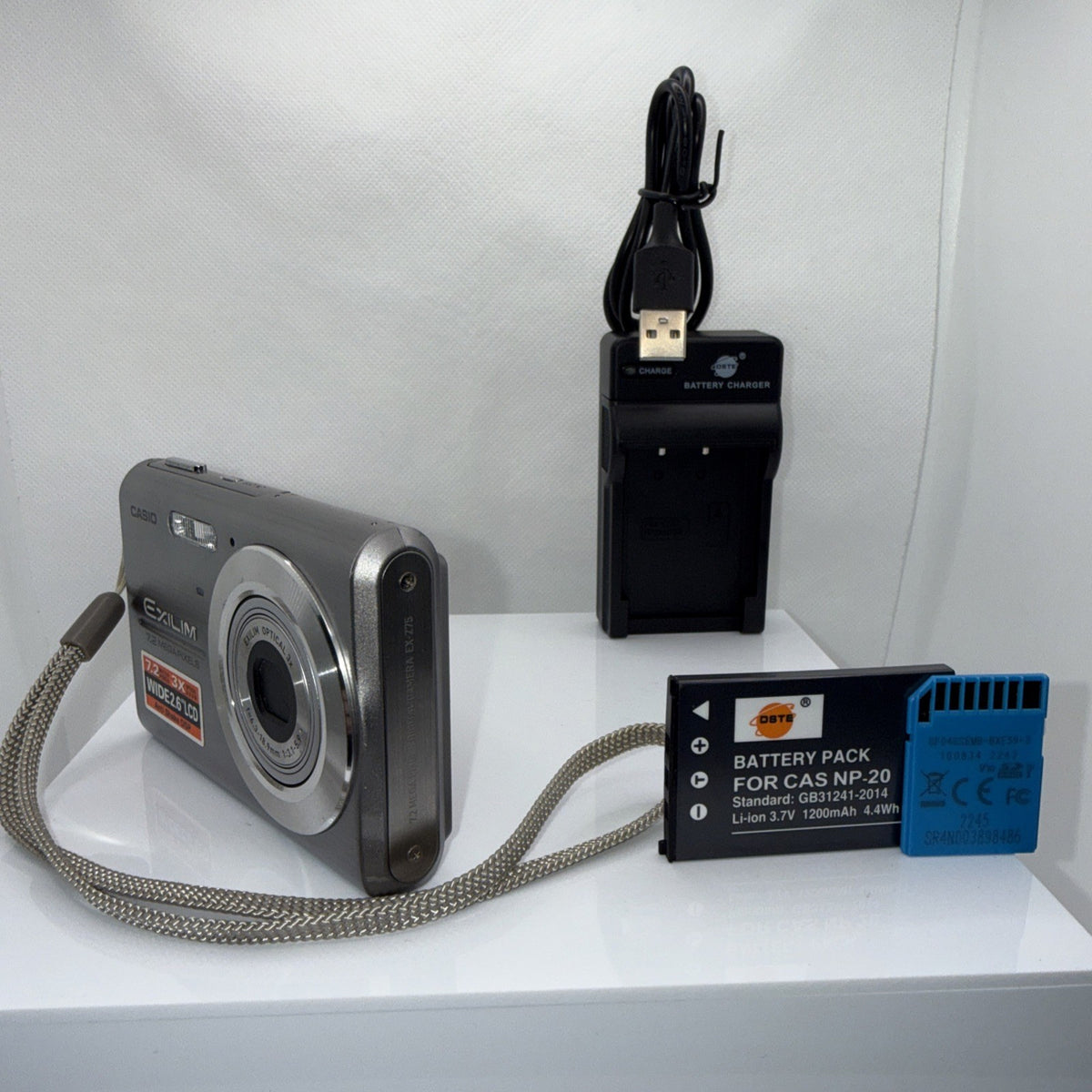 Casio Exilim EX-Z75 7.2MP Digital Camera Tested Working Full Kit Ready To Use