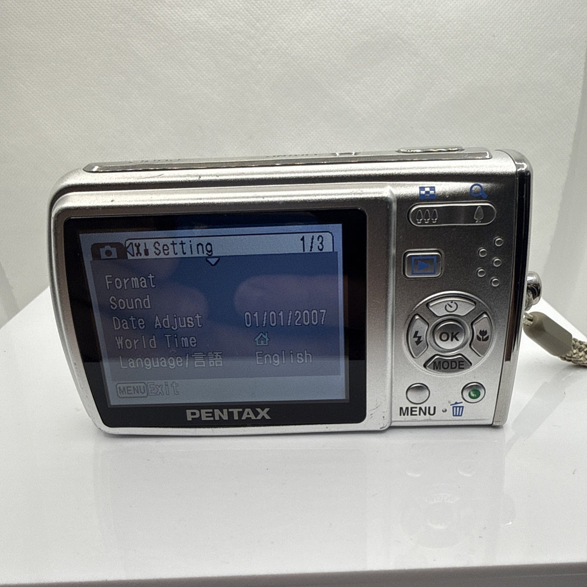 Digital Camera Pentax Optio L40 8MP Tested Working + Charger Battery 4GB SD Card