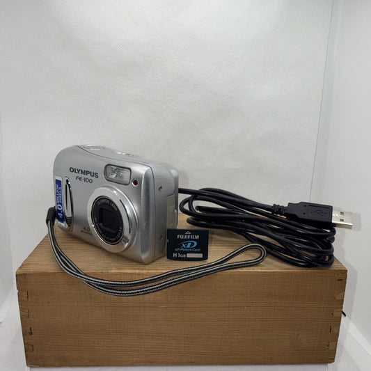 Olympus FE-100 4MP Digital Camera Tested + 1GB SD Memory Card & USB Cable