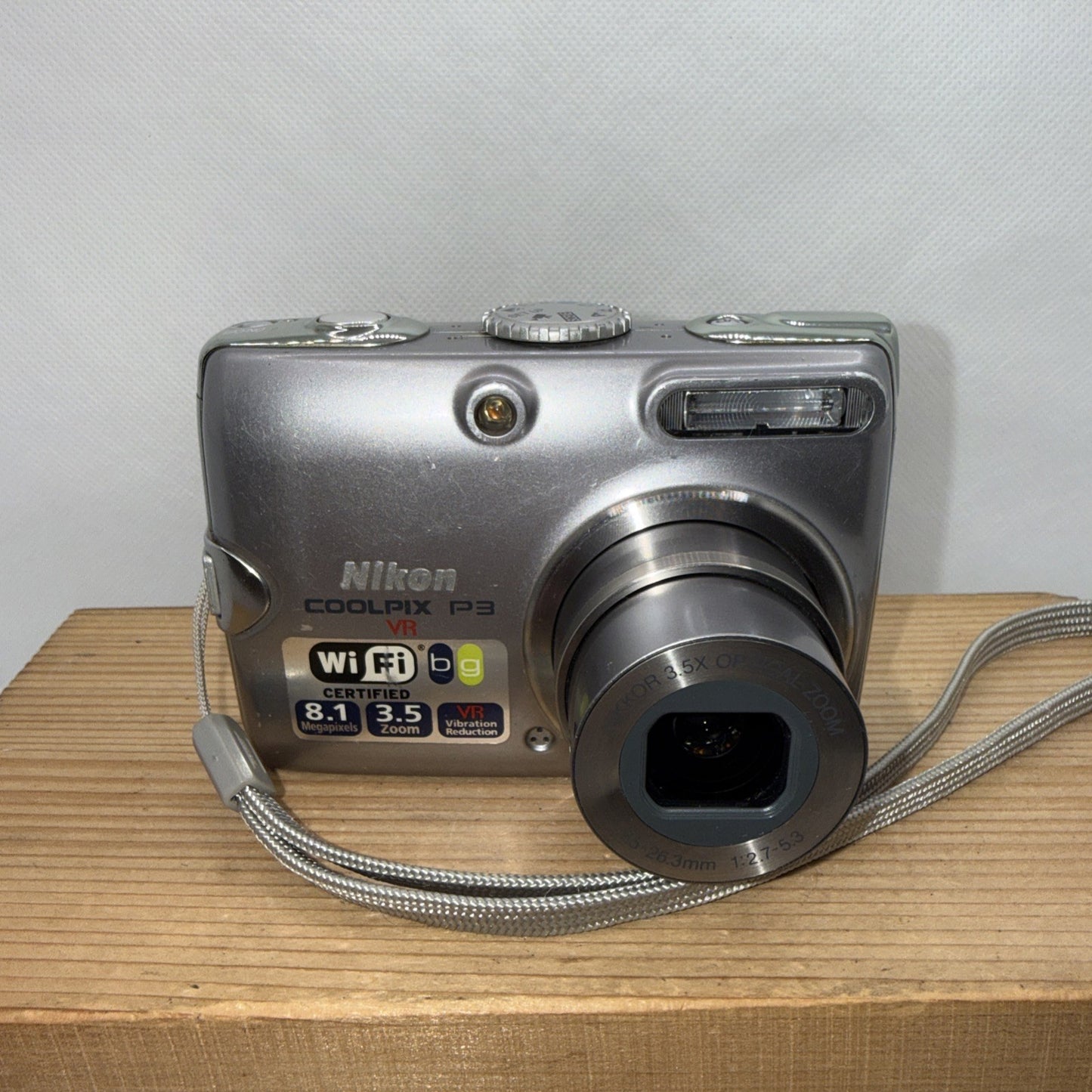 Nikon Coolpix P3 VR 8MP WiFi Digital Camera Tested + Charger Battery 2GB SD Card