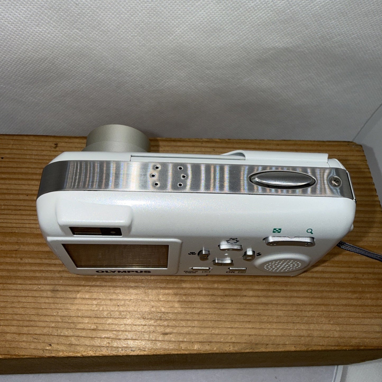 Rare White Olympus Mju 410 4MP Digital Camera Tested Charger Battery Memory Case