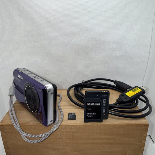 Samsung PL120 14.2MP Dual Screen Selfie Purple Digital Camera 8GB Card - Tested