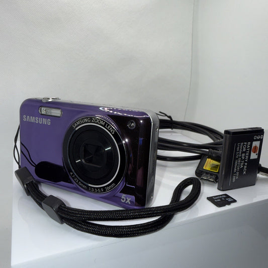 Samsung PL120 Digital Camera 14.2MP Purple Tested Working + Charger Battery 4GB