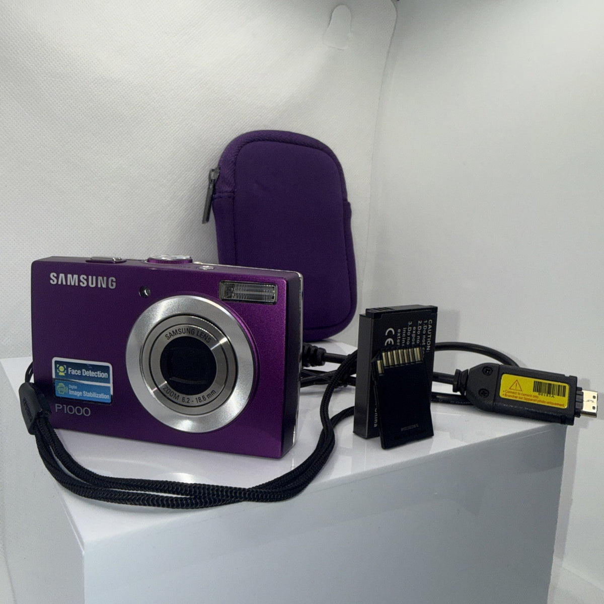 Digital Camera Samsung P1000 10.2MP Purple Tested + Charger Battery 4GB SD Case