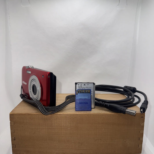 Nikon Coolpix S2500 Red 12MP Digital Camera Tested + Charger Battery 8GB SD Card