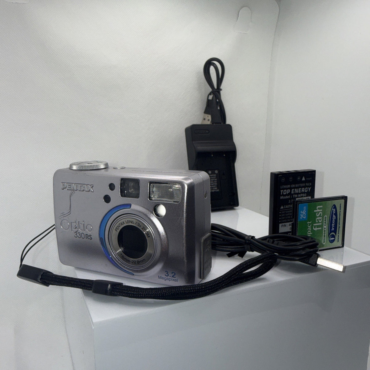 Digital Camera Pentax Optio 330RS 3.2MP Tested Working Full Kit Ready To Use!