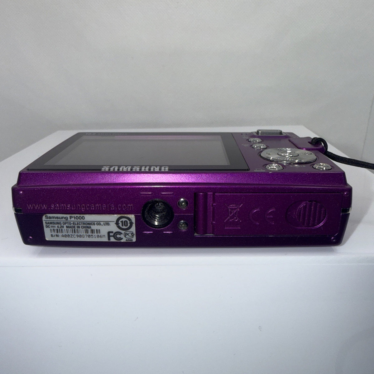 Digital Camera Samsung P1000 10.2MP Purple Tested + Charger Battery 4GB SD Case