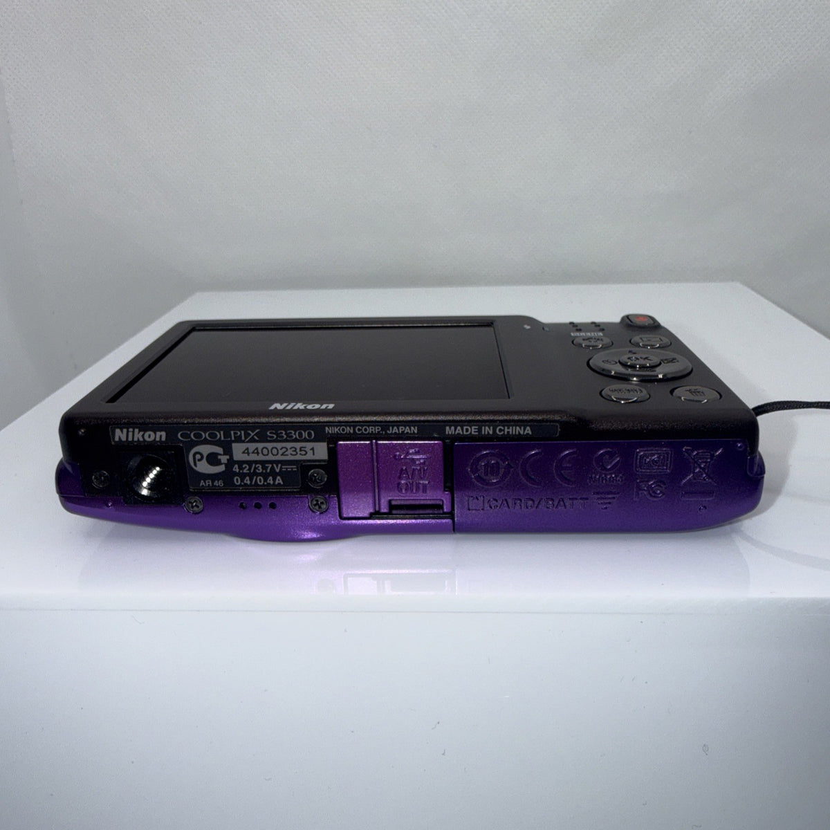 Digital Camera Nikon Coolpix S3300 16MP Purple Tested + Charger Battery 4GB SD