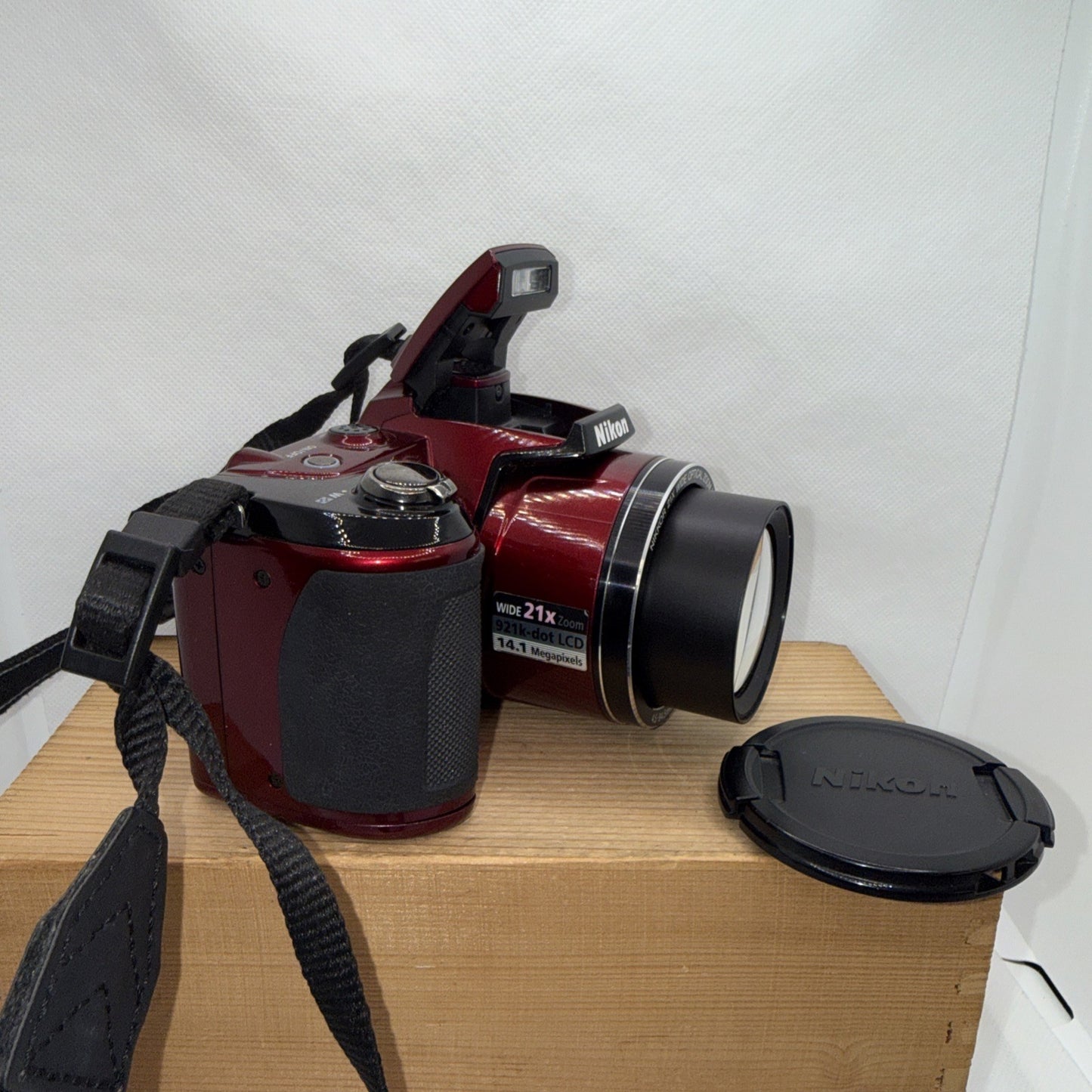 Nikon Coolpix L120 14.1MP Ruby Red Digital Bridge Camera Working + 4GB SD VGC